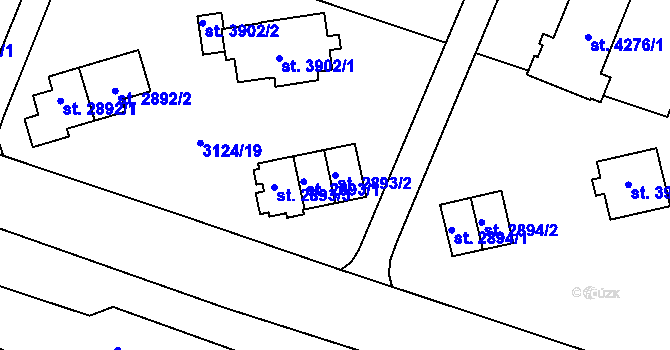 Parcela st. 2893/2 v KÚ Zlín, Katastrální mapa