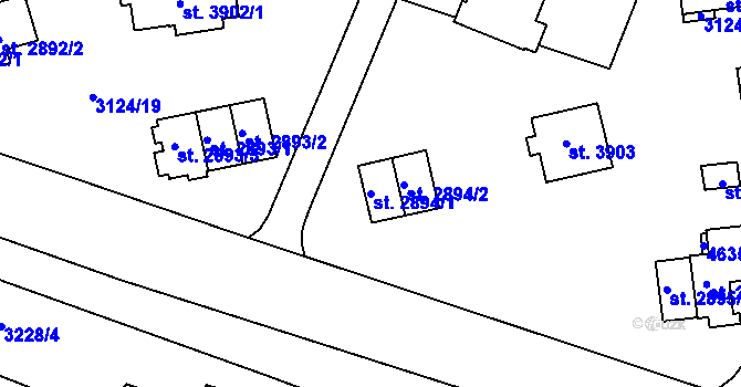 Parcela st. 2894/1 v KÚ Zlín, Katastrální mapa