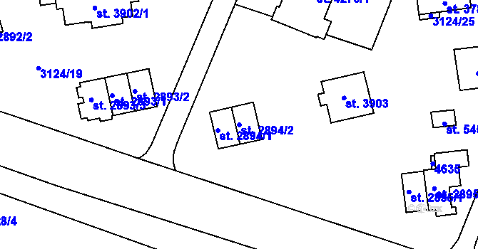 Parcela st. 2894/2 v KÚ Zlín, Katastrální mapa
