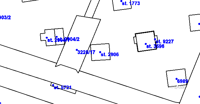 Parcela st. 2906 v KÚ Zlín, Katastrální mapa