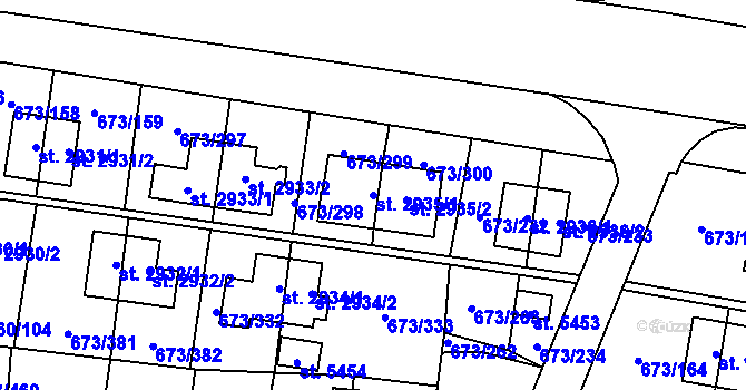 Parcela st. 2935/1 v KÚ Zlín, Katastrální mapa