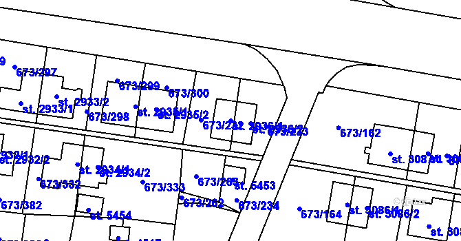 Parcela st. 2936/1 v KÚ Zlín, Katastrální mapa