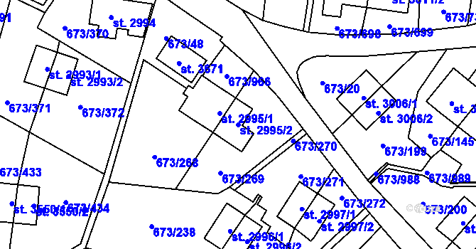 Parcela st. 2995/2 v KÚ Zlín, Katastrální mapa