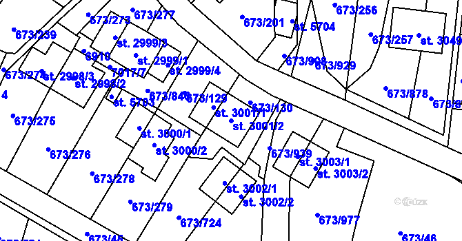 Parcela st. 3001/2 v KÚ Zlín, Katastrální mapa