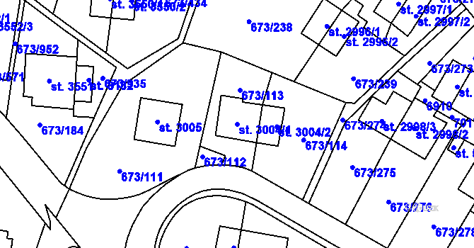 Parcela st. 3004/1 v KÚ Zlín, Katastrální mapa