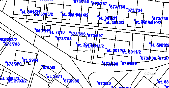 Parcela st. 3013/2 v KÚ Zlín, Katastrální mapa