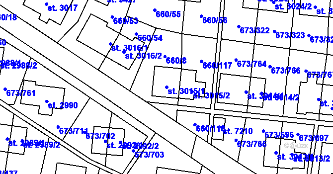 Parcela st. 3015/1 v KÚ Zlín, Katastrální mapa