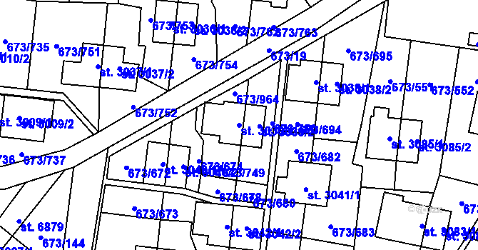 Parcela st. 3039/1 v KÚ Zlín, Katastrální mapa