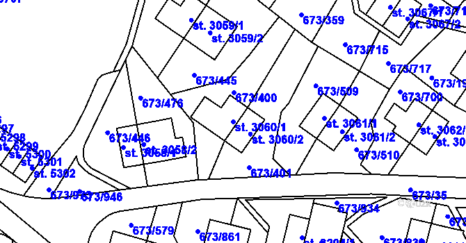 Parcela st. 3060/1 v KÚ Zlín, Katastrální mapa