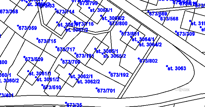 Parcela st. 3065/2 v KÚ Zlín, Katastrální mapa