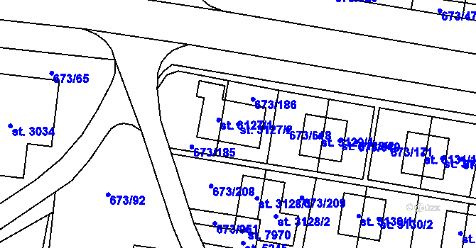 Parcela st. 3127/2 v KÚ Zlín, Katastrální mapa