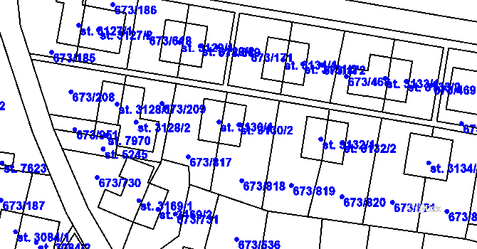 Parcela st. 3130/2 v KÚ Zlín, Katastrální mapa