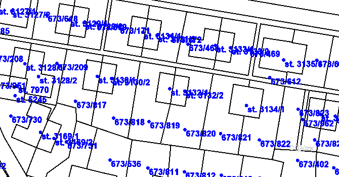 Parcela st. 3132/1 v KÚ Zlín, Katastrální mapa