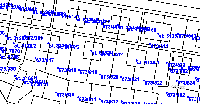 Parcela st. 3132/2 v KÚ Zlín, Katastrální mapa
