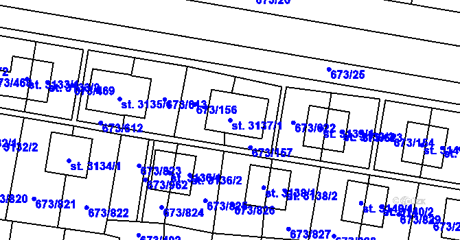 Parcela st. 3137/1 v KÚ Zlín, Katastrální mapa