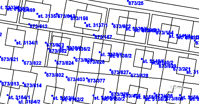 Parcela st. 3138/1 v KÚ Zlín, Katastrální mapa