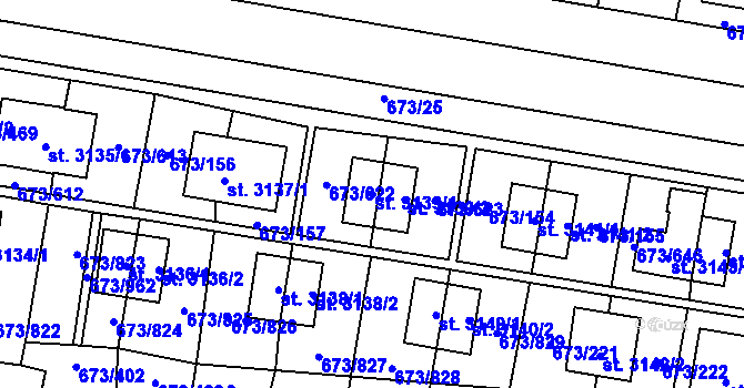 Parcela st. 3139/1 v KÚ Zlín, Katastrální mapa