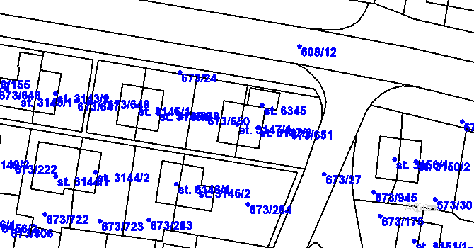 Parcela st. 3147/1 v KÚ Zlín, Katastrální mapa