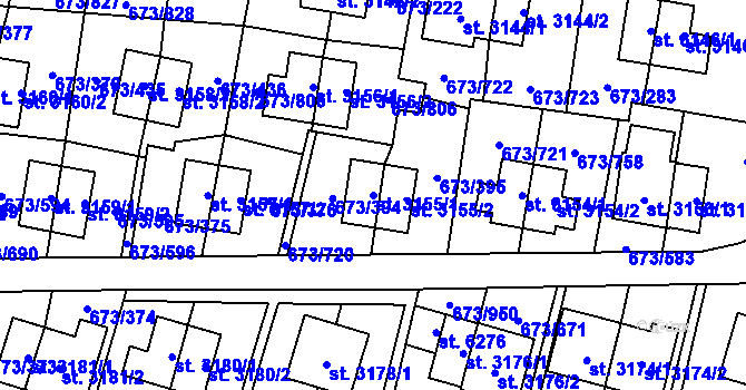 Parcela st. 3155/1 v KÚ Zlín, Katastrální mapa