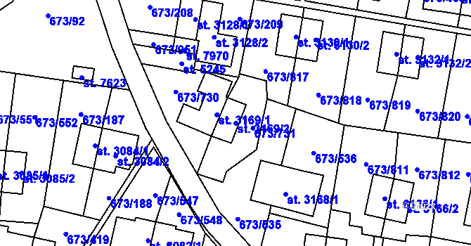 Parcela st. 3169/2 v KÚ Zlín, Katastrální mapa