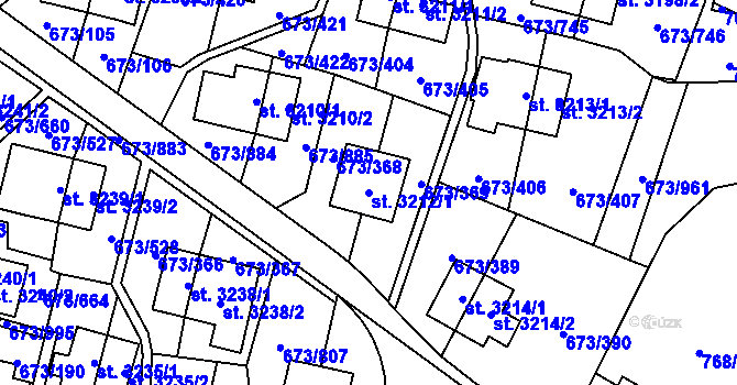 Parcela st. 3212/1 v KÚ Zlín, Katastrální mapa