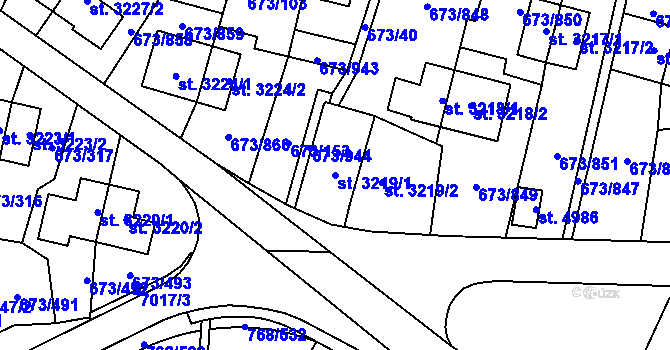 Parcela st. 3219/1 v KÚ Zlín, Katastrální mapa
