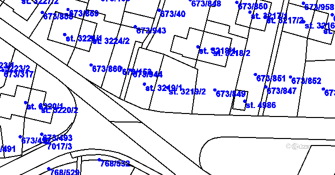 Parcela st. 3219/2 v KÚ Zlín, Katastrální mapa