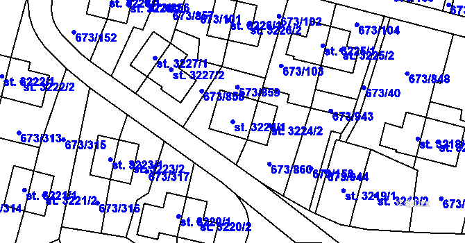 Parcela st. 3224/1 v KÚ Zlín, Katastrální mapa