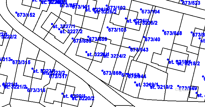Parcela st. 3224/2 v KÚ Zlín, Katastrální mapa