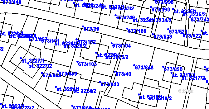 Parcela st. 3225/2 v KÚ Zlín, Katastrální mapa