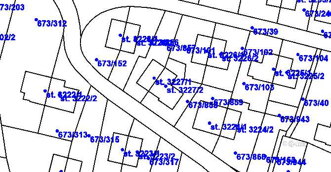 Parcela st. 3227/2 v KÚ Zlín, Katastrální mapa