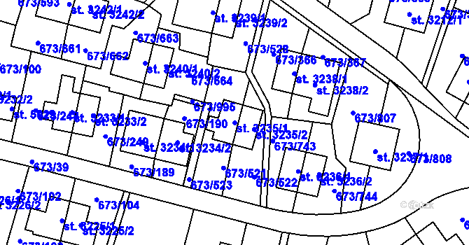 Parcela st. 3235/1 v KÚ Zlín, Katastrální mapa