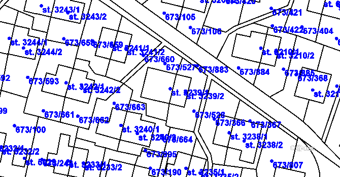 Parcela st. 3239/1 v KÚ Zlín, Katastrální mapa