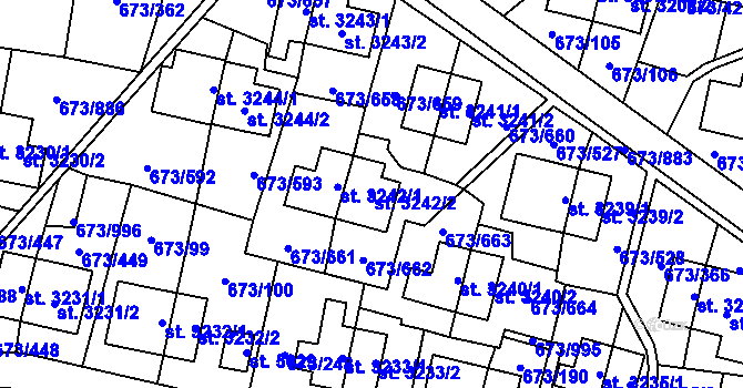 Parcela st. 3242/2 v KÚ Zlín, Katastrální mapa