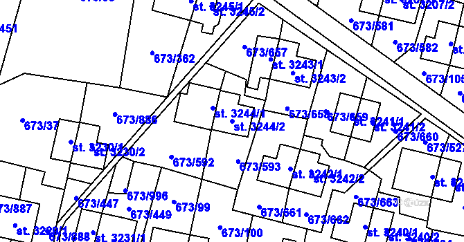 Parcela st. 3244/2 v KÚ Zlín, Katastrální mapa