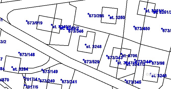Parcela st. 3248 v KÚ Zlín, Katastrální mapa