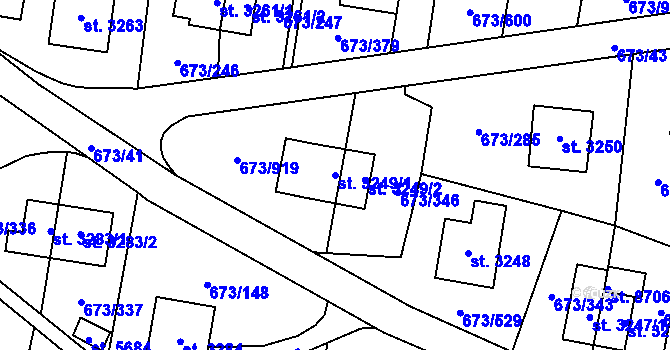 Parcela st. 3249/1 v KÚ Zlín, Katastrální mapa