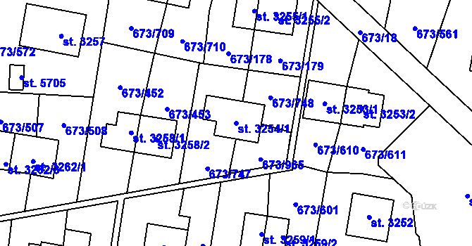 Parcela st. 3254/1 v KÚ Zlín, Katastrální mapa