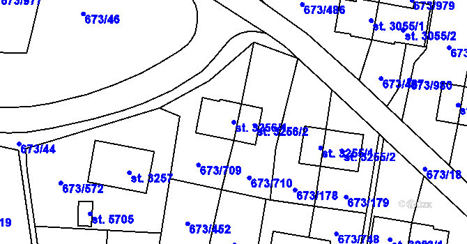 Parcela st. 3256/1 v KÚ Zlín, Katastrální mapa