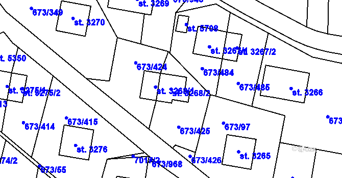 Parcela st. 3268/2 v KÚ Zlín, Katastrální mapa