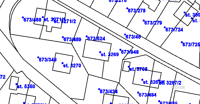 Parcela st. 3269 v KÚ Zlín, Katastrální mapa