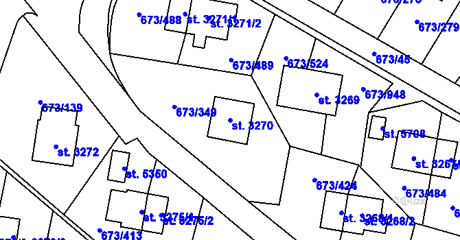 Parcela st. 3270 v KÚ Zlín, Katastrální mapa