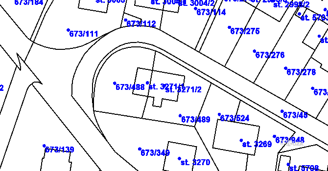 Parcela st. 3271/2 v KÚ Zlín, Katastrální mapa