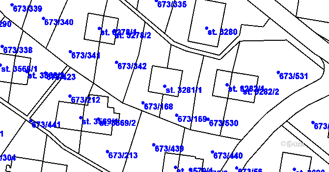 Parcela st. 3281/1 v KÚ Zlín, Katastrální mapa