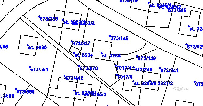 Parcela st. 3284 v KÚ Zlín, Katastrální mapa