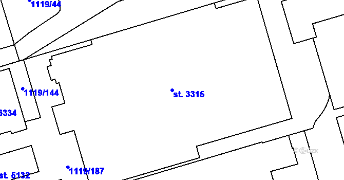 Parcela st. 3315 v KÚ Zlín, Katastrální mapa