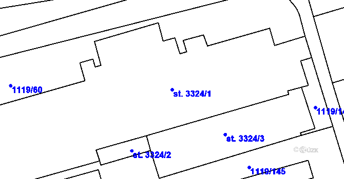Parcela st. 3324/1 v KÚ Zlín, Katastrální mapa