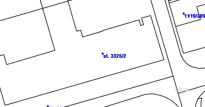 Parcela st. 3325/2 v KÚ Zlín, Katastrální mapa