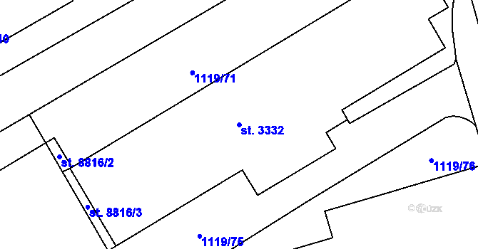 Parcela st. 3332 v KÚ Zlín, Katastrální mapa