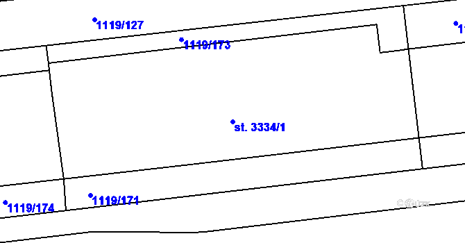Parcela st. 3334/1 v KÚ Zlín, Katastrální mapa